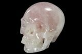 Realistic, Polished Brazilian Rose Quartz Crystal Skull #116291-1